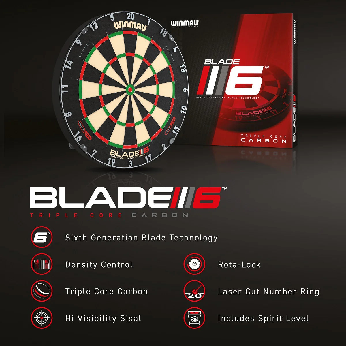 Blade 6 Carbon Triple Core Dartboard