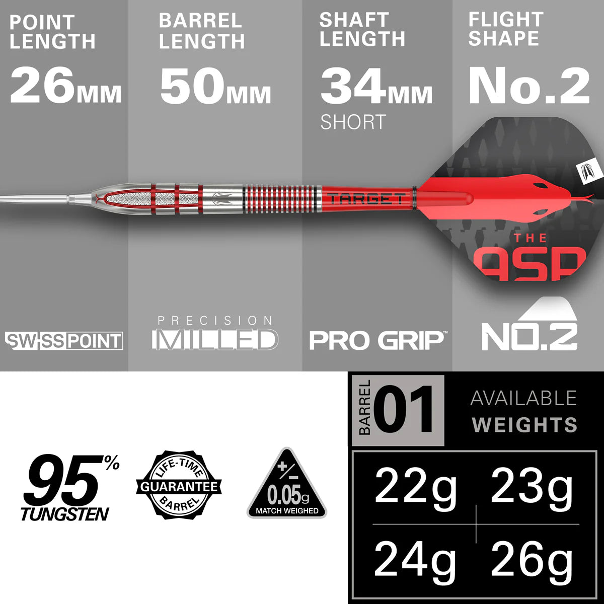 Nathan Aspinall G2 95% Tungsten Steel Tip Darts