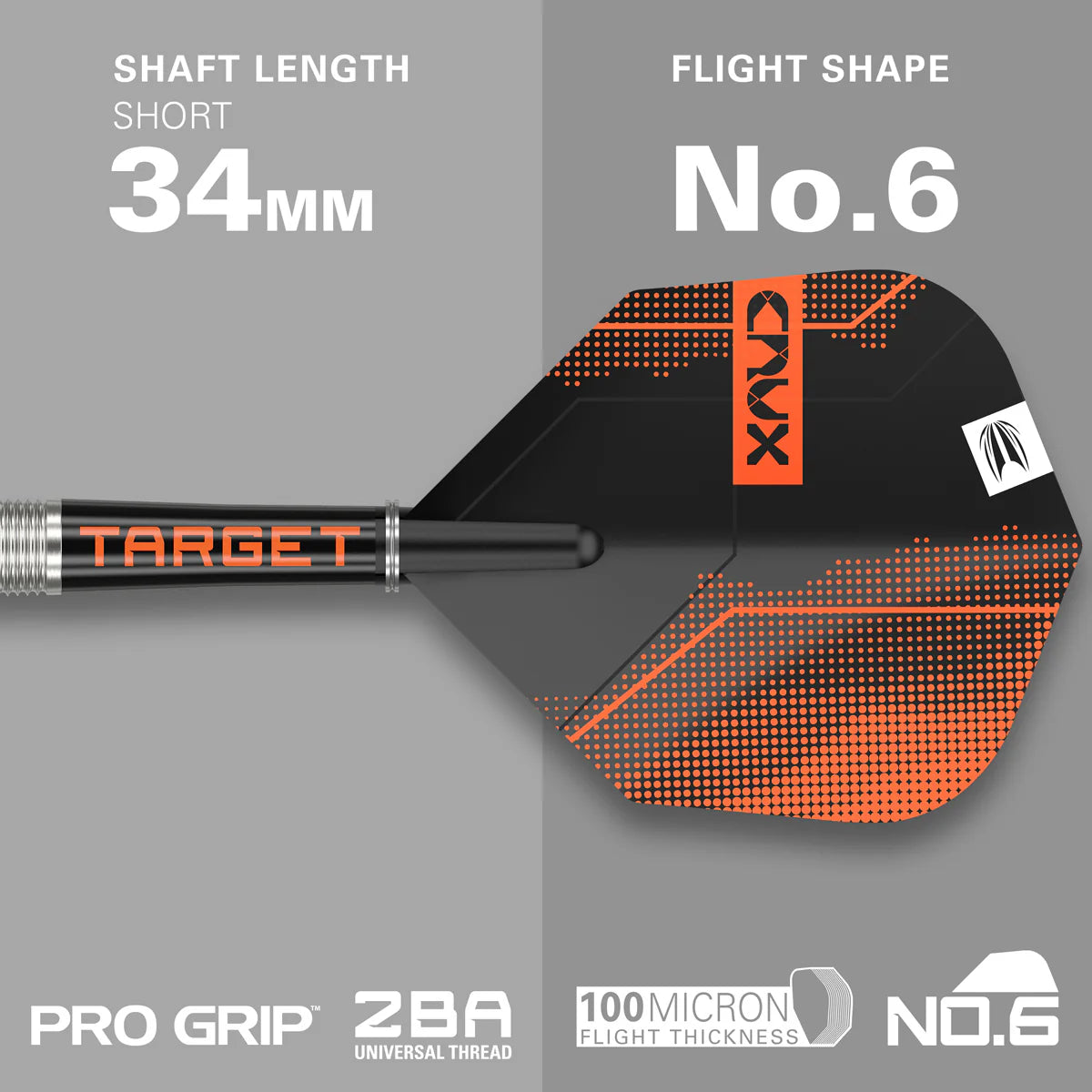 Crux 03 90% Tungsten Swiss Point Steel Tip Darts