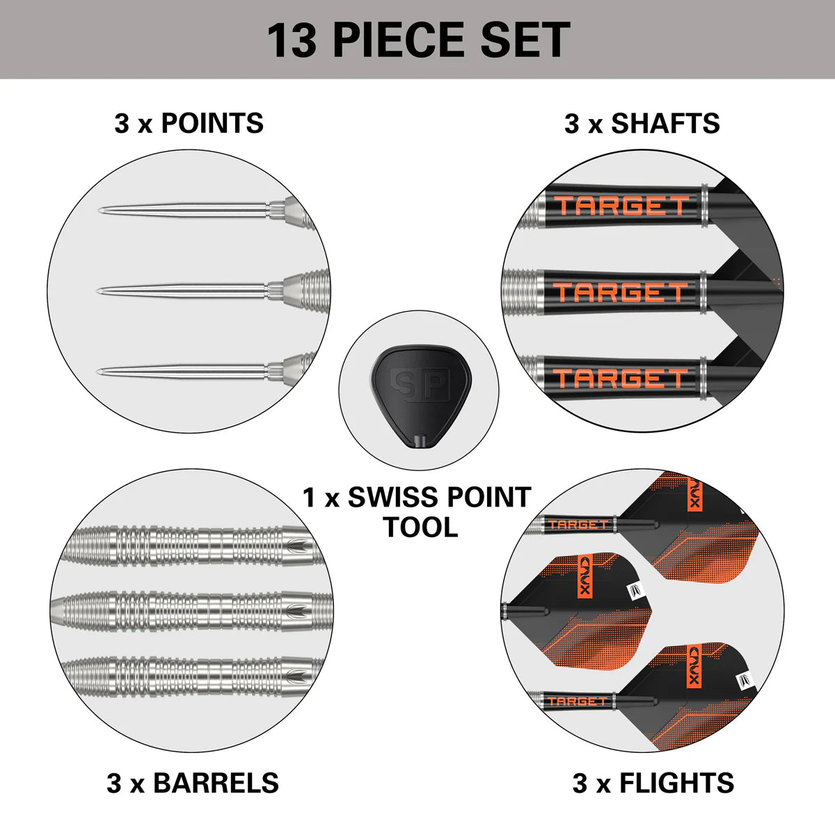 Crux 03 90% Tungsten Swiss Point Steel Tip Darts