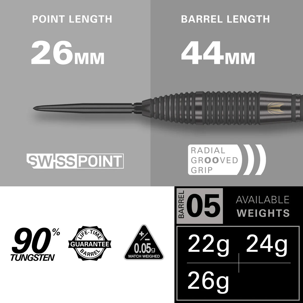 Bolide Void 05 90% Tungsten SP Steel tip Darts