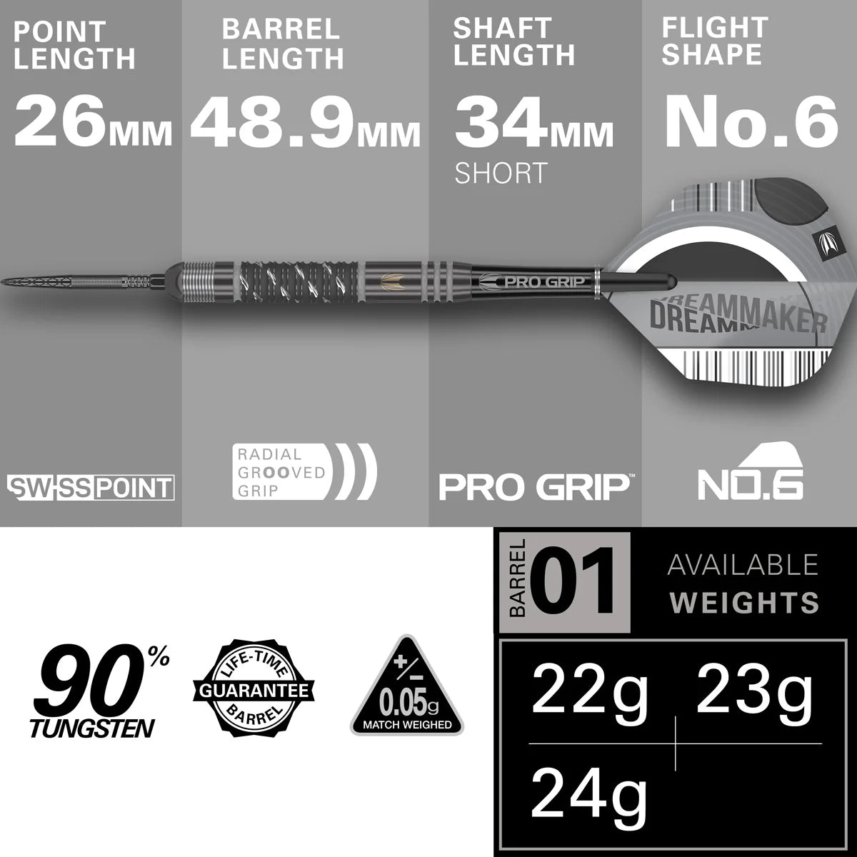 Dimitri Van Den Bergh x Echo 90% Tungsten SP Steel Tip Darts by Target