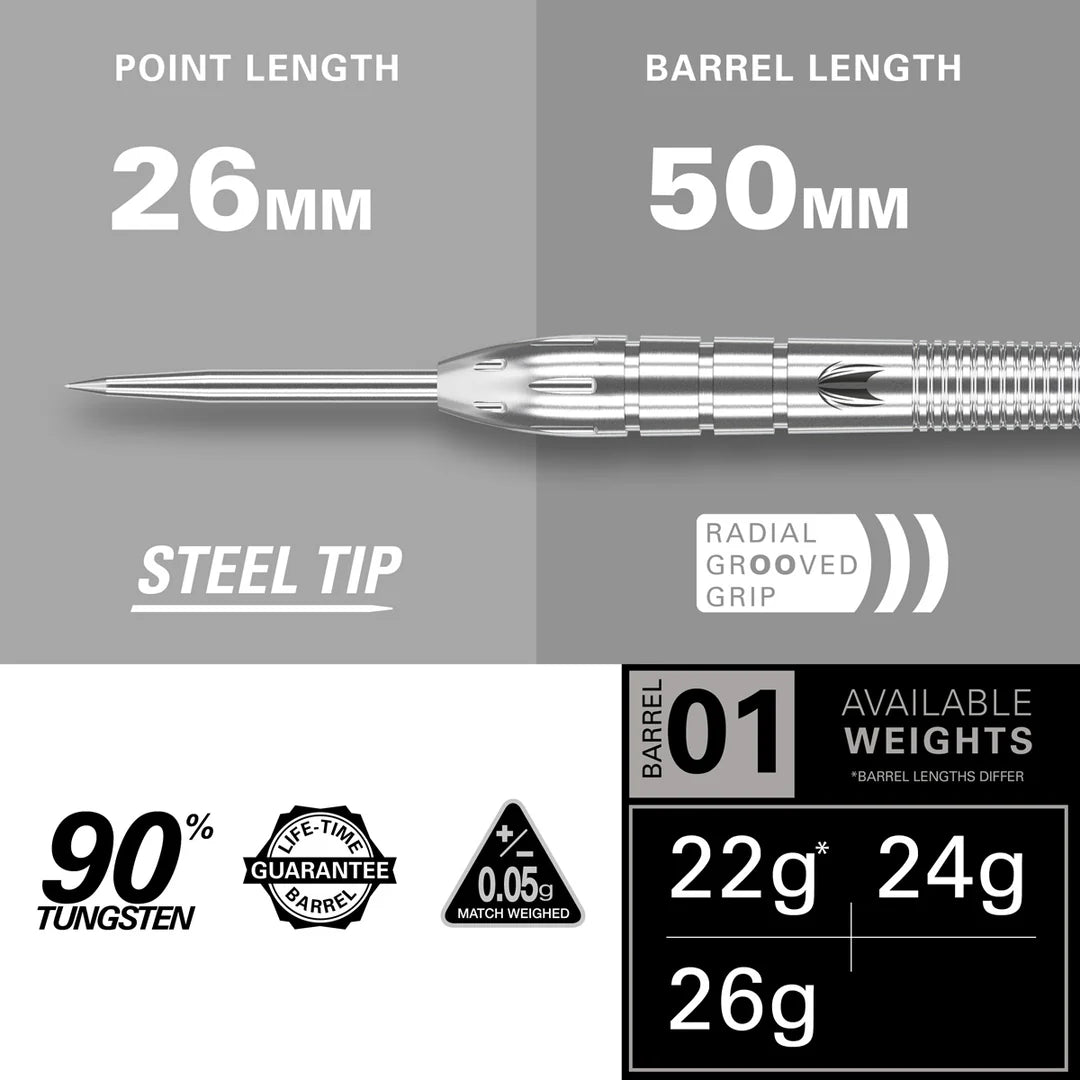 Nathan Aspinall G1 90% Tungsten Steel Tip Darts