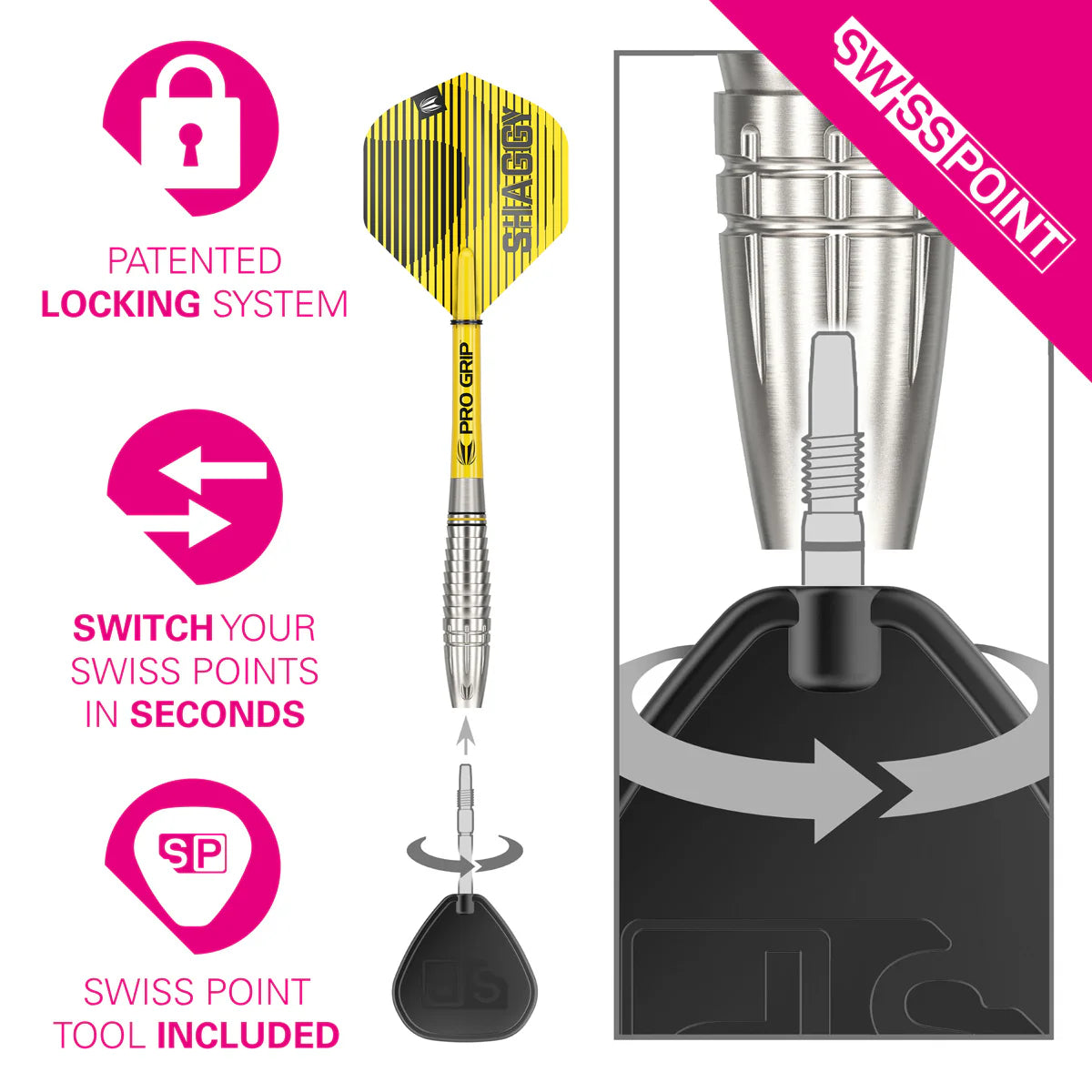 Scott Williams G1 90% Tungsten Swiss Steel Tip Darts