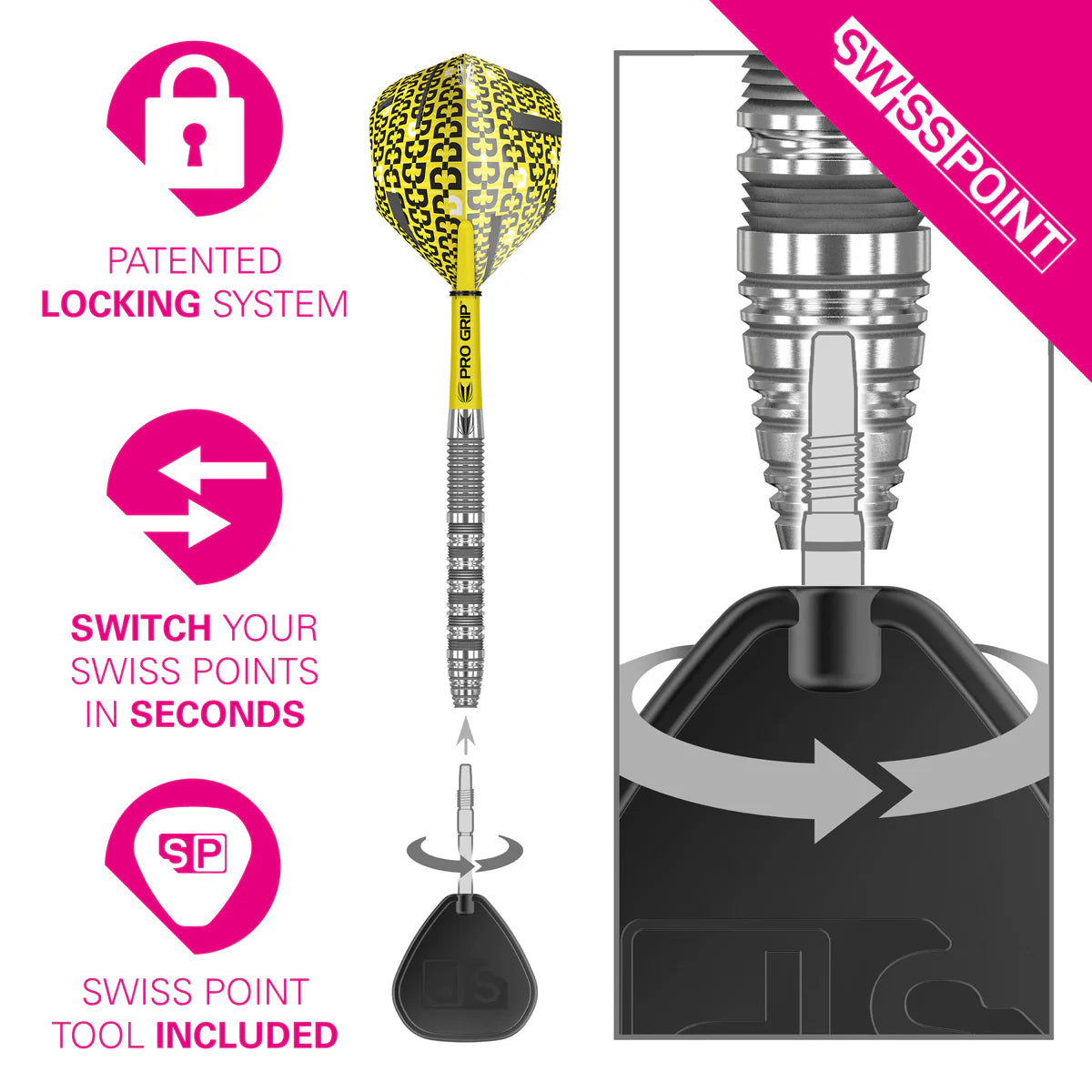 Bolide 01 Swiss Point 90% Tungsten Steel Tip Darts
