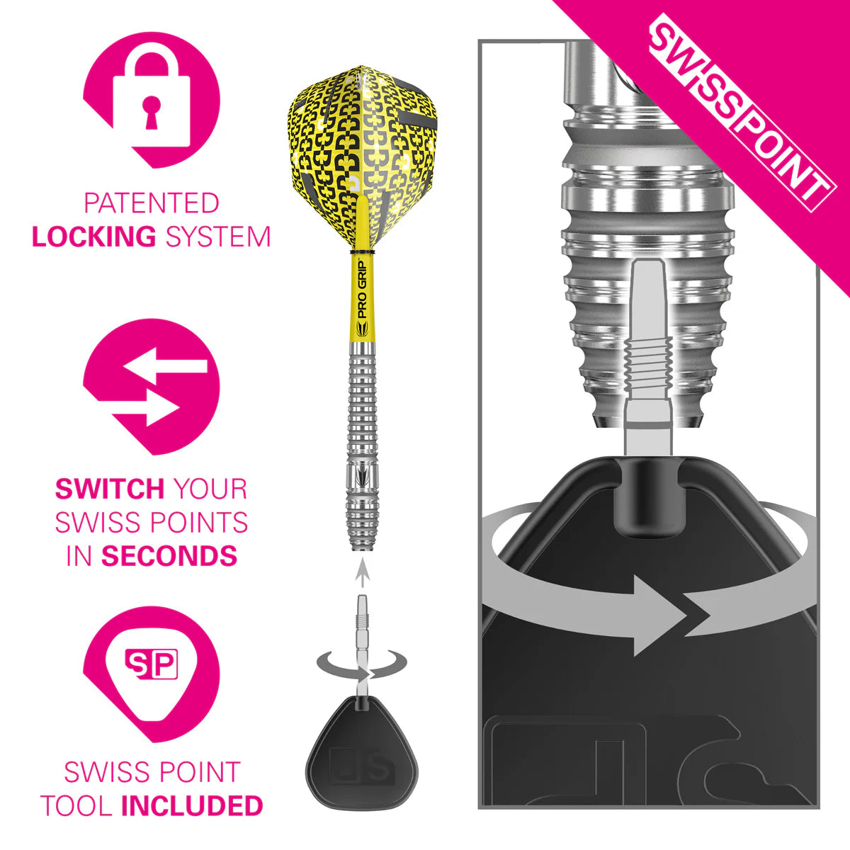 Bolide 03 Swiss Point 90% Tungsten Steel Tip Darts