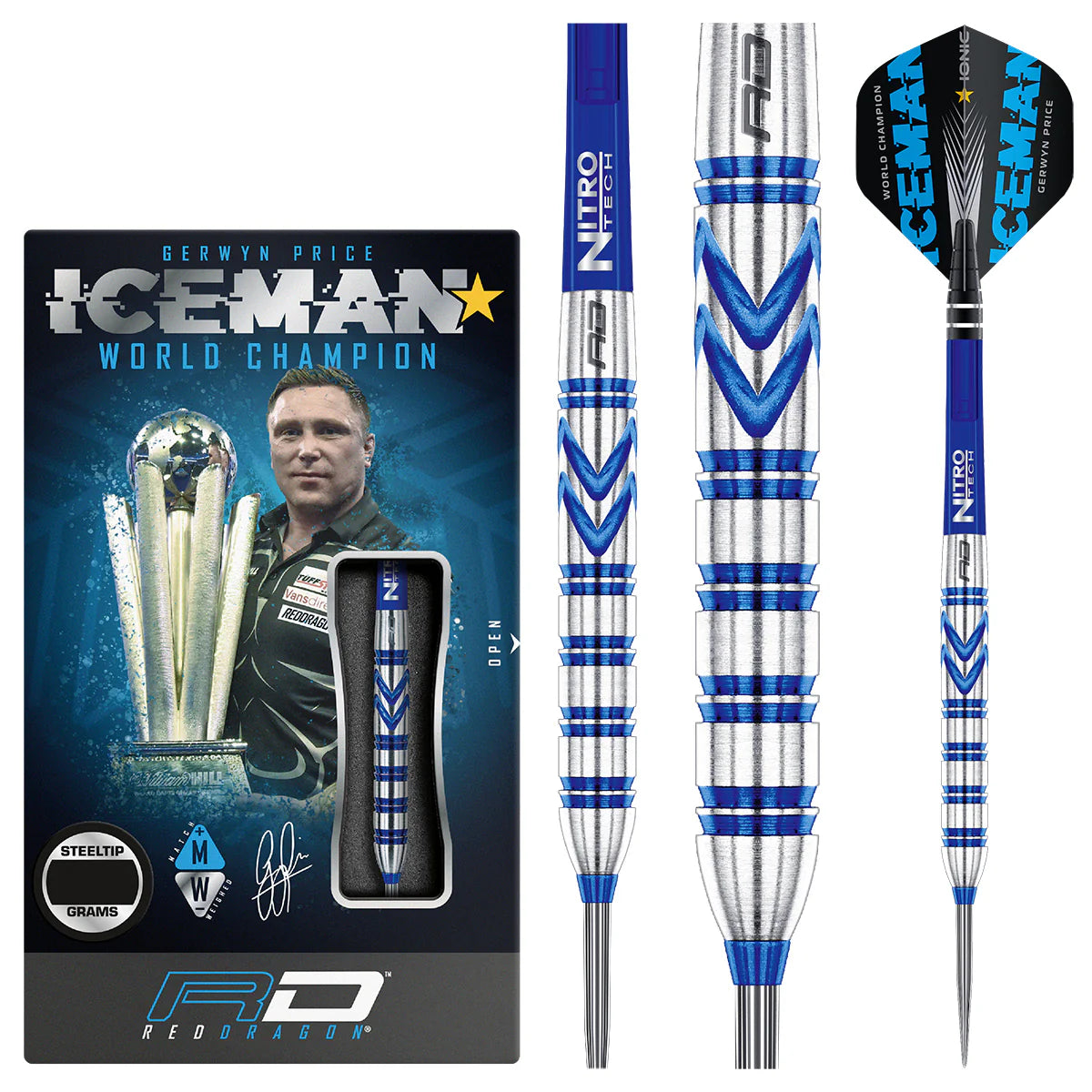 Gerwyn Price Original 90% Tungsten Steel Tip Darts by Red Dragon