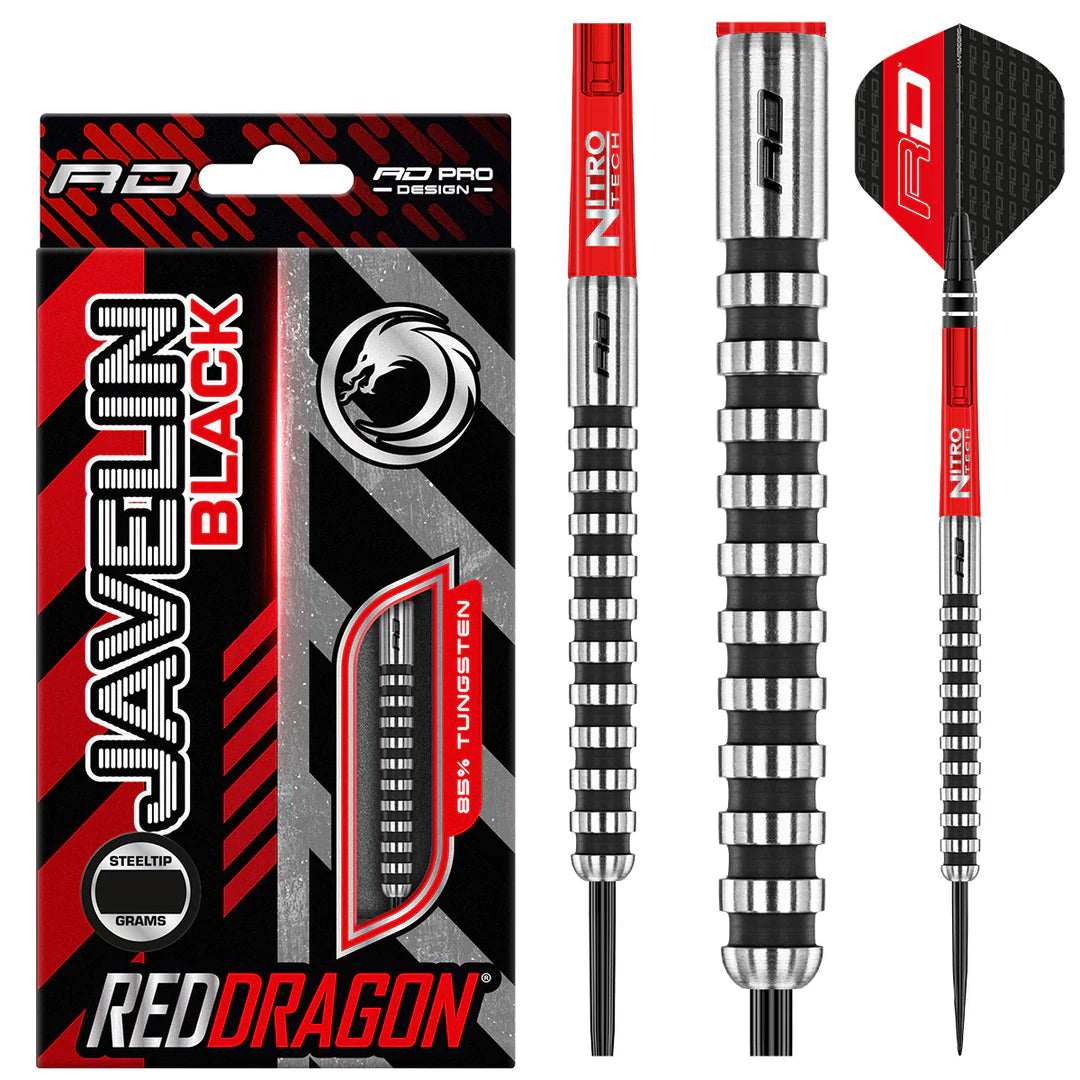 Javelin Balck 85% Tungsten Steel Tip Darts by Red Dragon