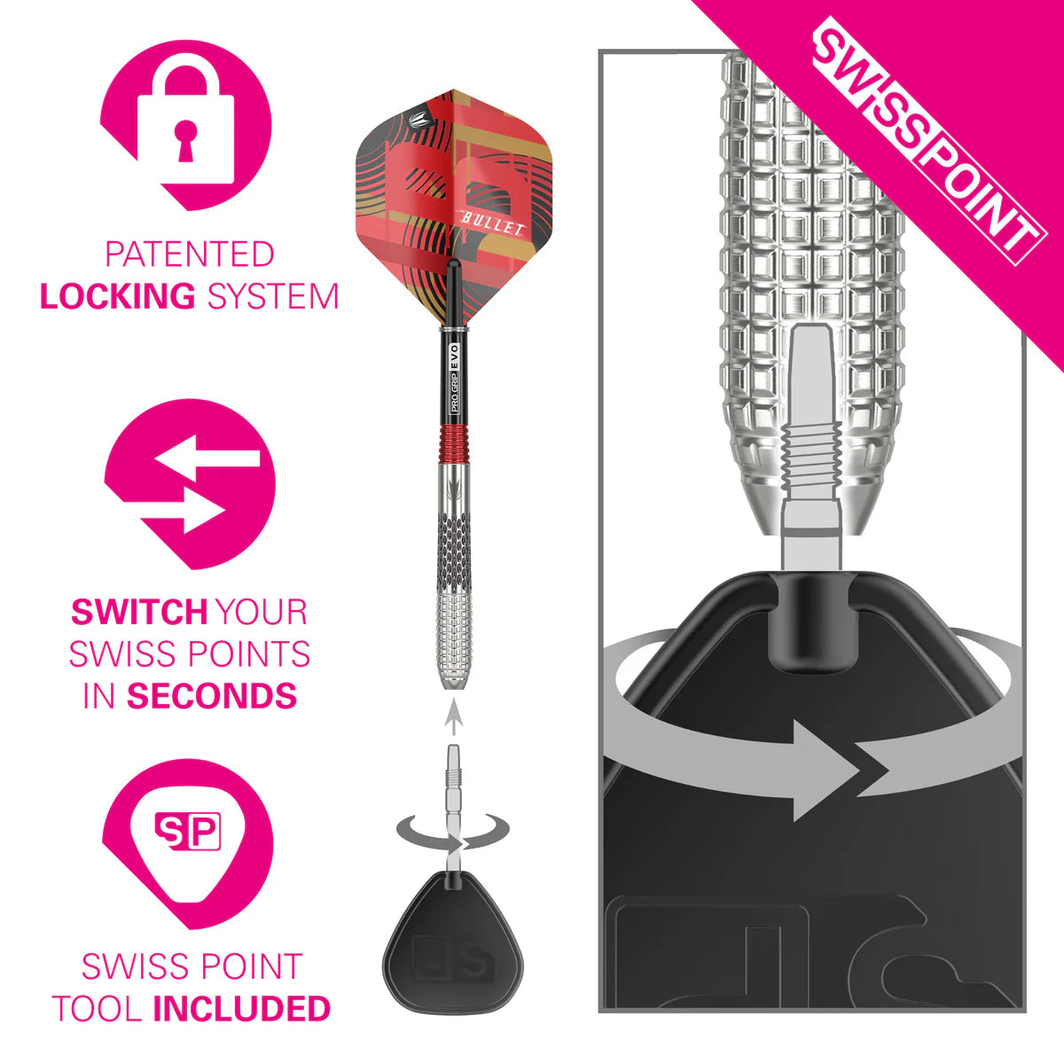 Stephen Bunting Gen 5 95% Tungsten SP Steel Tip Darts