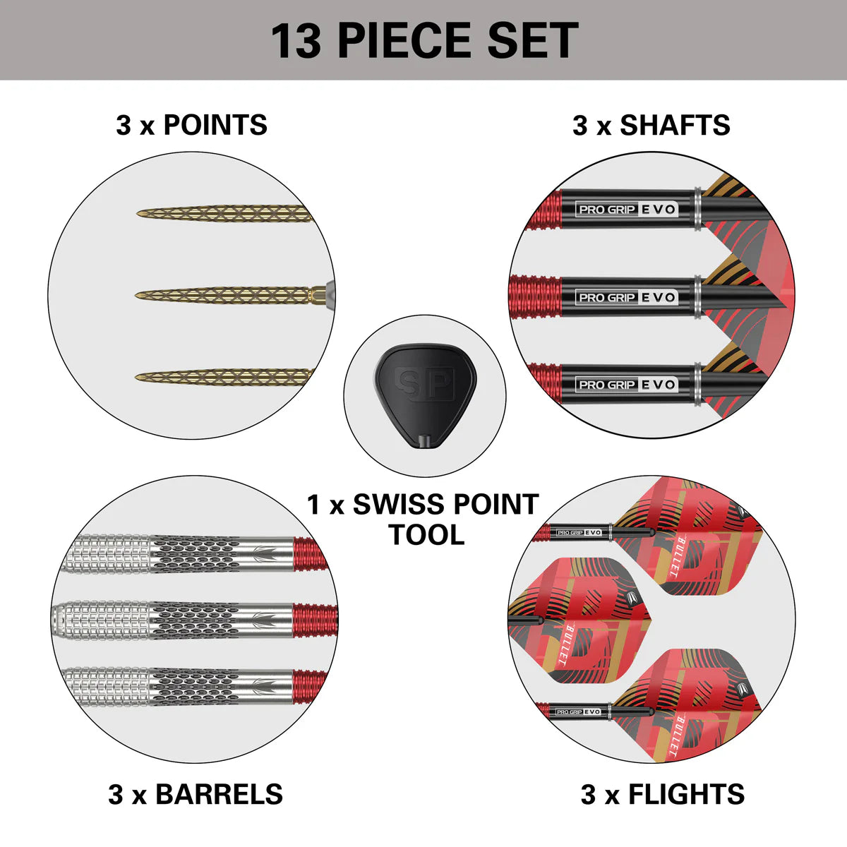 Stephen Bunting Gen 5 95% Tungsten SP Steel Tip Darts